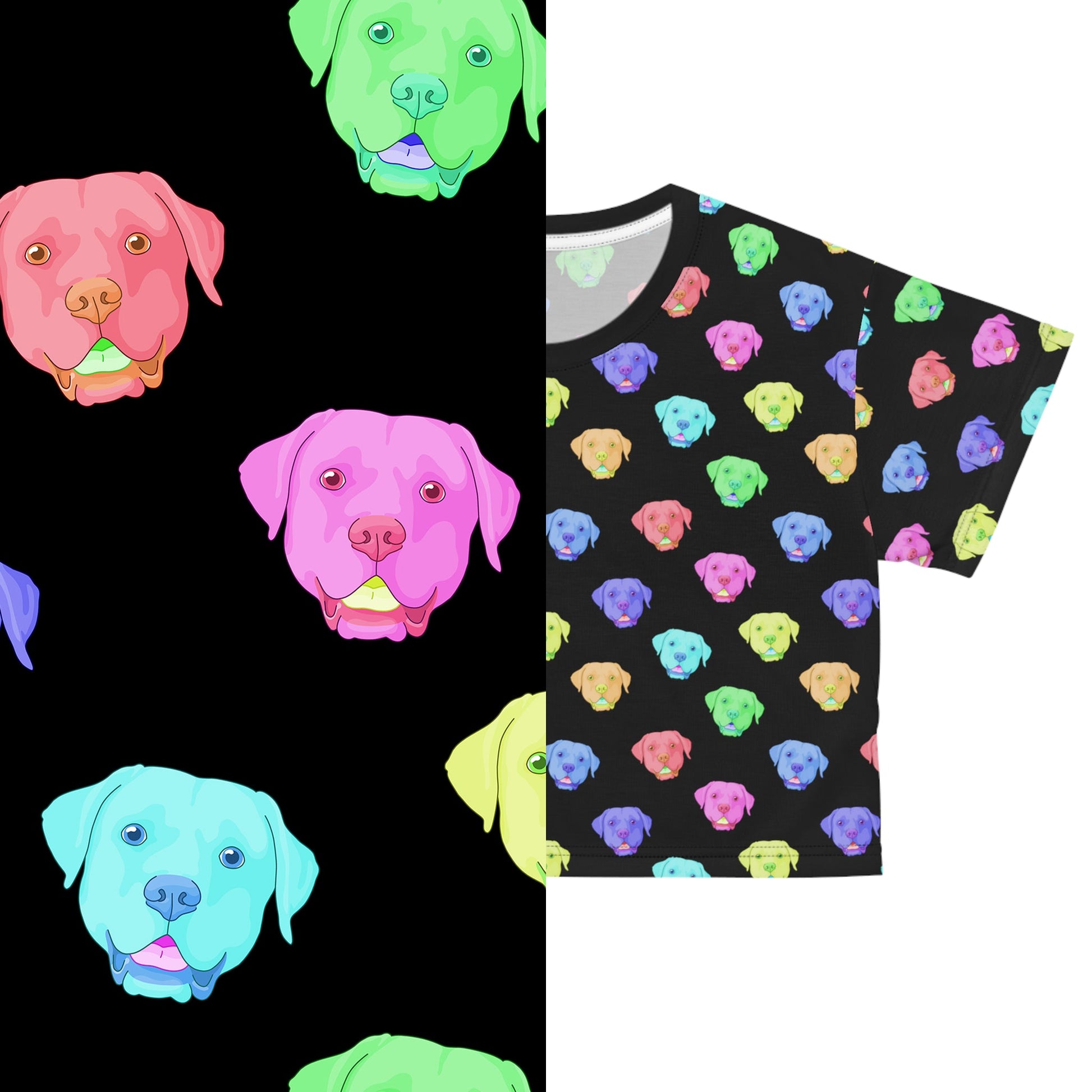 Rainbow Labrador Retrievers | Crop Tee - Detezi Designs-30465973300942049497