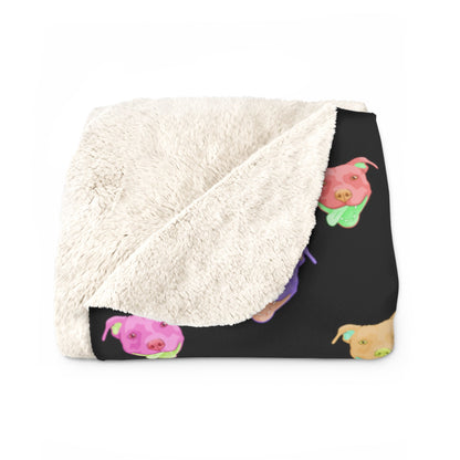 Rainbow Pitties | Sherpa Fleece Blanket - Detezi Designs-11819664903866878492