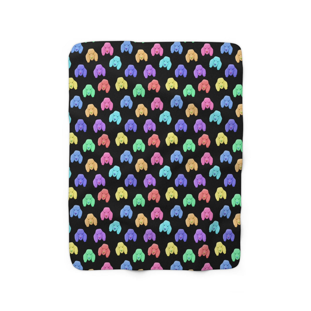 Rainbow Poodles | Sherpa Fleece Blanket - Detezi Designs-17426598082335777204