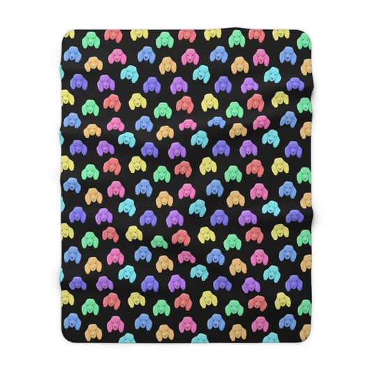 Rainbow Poodles | Sherpa Fleece Blanket - Detezi Designs-33696343314077356925