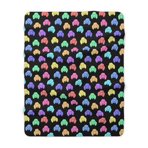 Rainbow Poodles | Sherpa Fleece Blanket - Detezi Designs-33696343314077356925