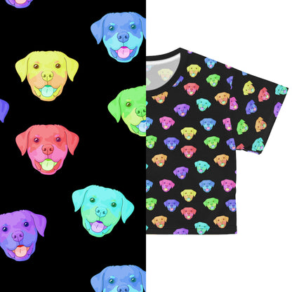 Rainbow Rottweilers | Black Crop Tee - Detezi Designs-41589914193304282997