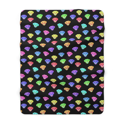 Rainbow Rottweilers | Sherpa Fleece Blanket - Detezi Designs-63596506575715032066