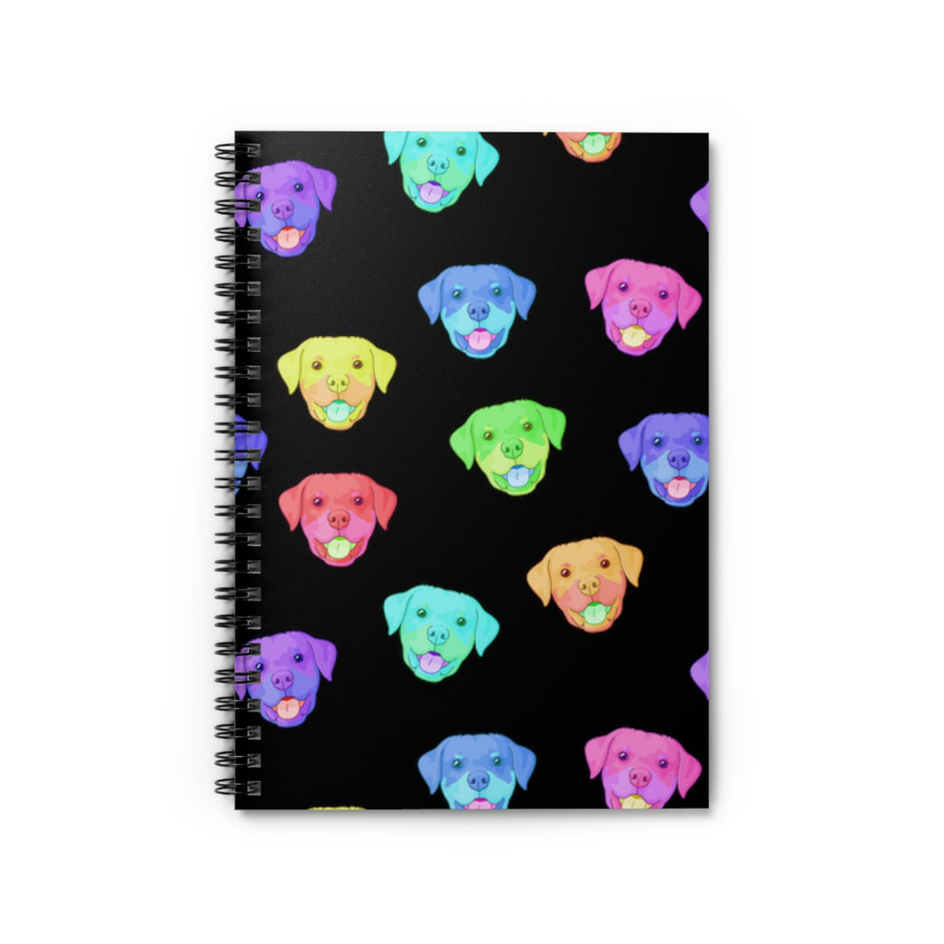 Rainbow Rottweilers | Spiral Notebook - Detezi Designs-48276576931777749409