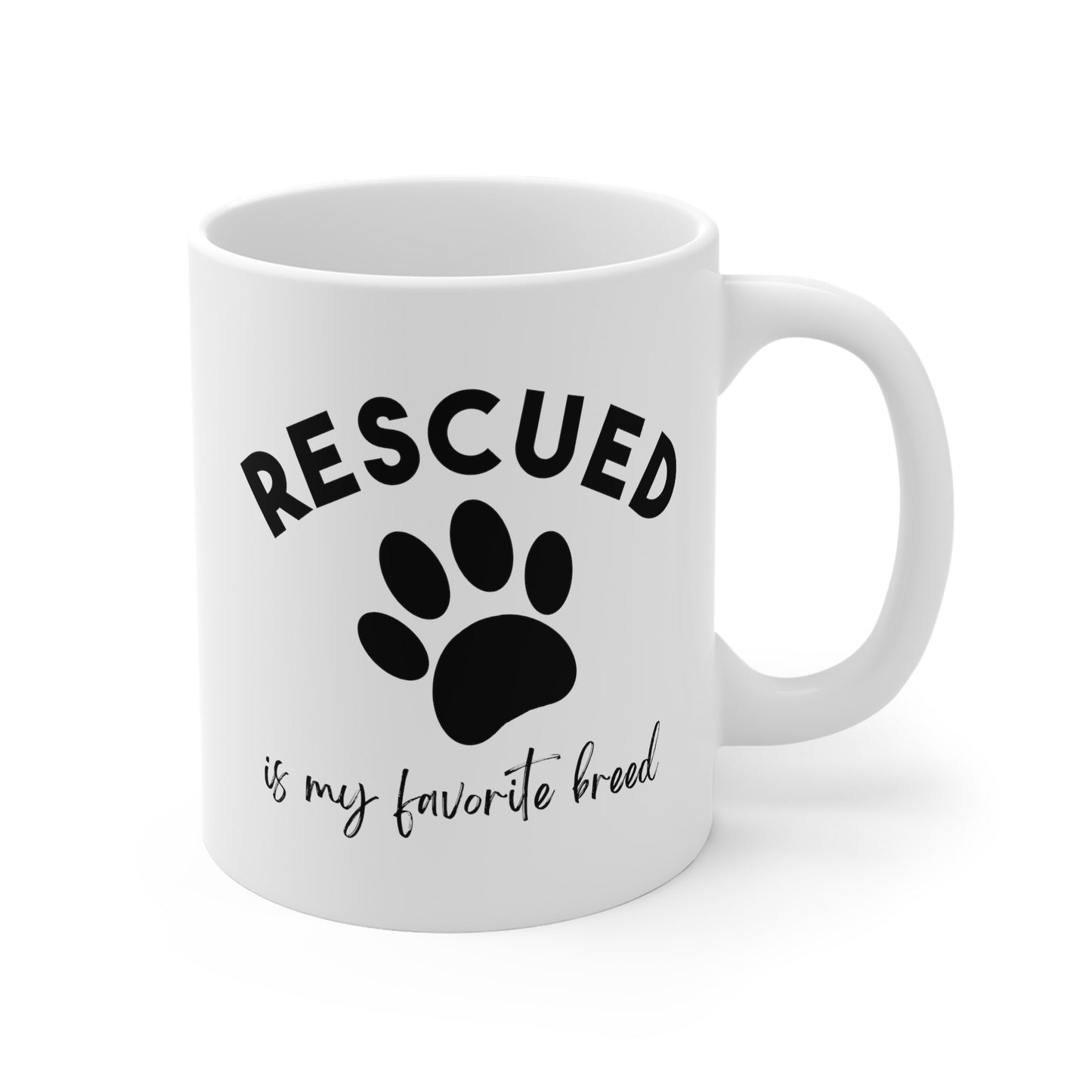 Rescued Is My Favorite Breed Paw | 11oz Mug - Detezi Designs-18663794302402765653