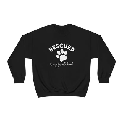 Rescued Is My Favorite Breed Paw | Crewneck Sweatshirt - Detezi Designs-18911956616946783177