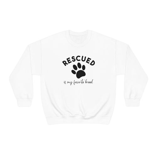 Rescued Is My Favorite Breed Paw | Crewneck Sweatshirt - Detezi Designs-65023524703199285470