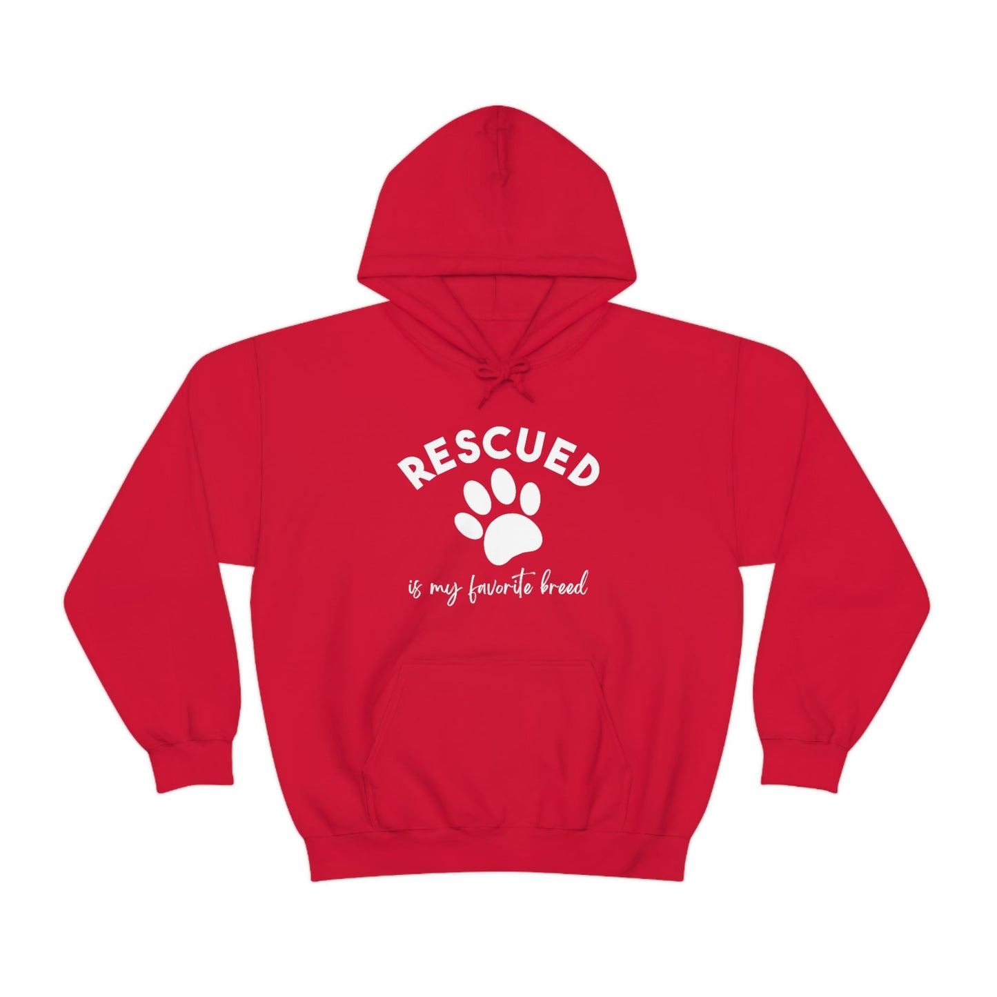 Rescued Is My Favorite Breed Paw | Hooded Sweatshirt - Detezi Designs-27008016909373288563