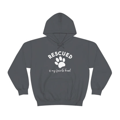 Rescued Is My Favorite Breed Paw | Hooded Sweatshirt - Detezi Designs-27008016909373288563