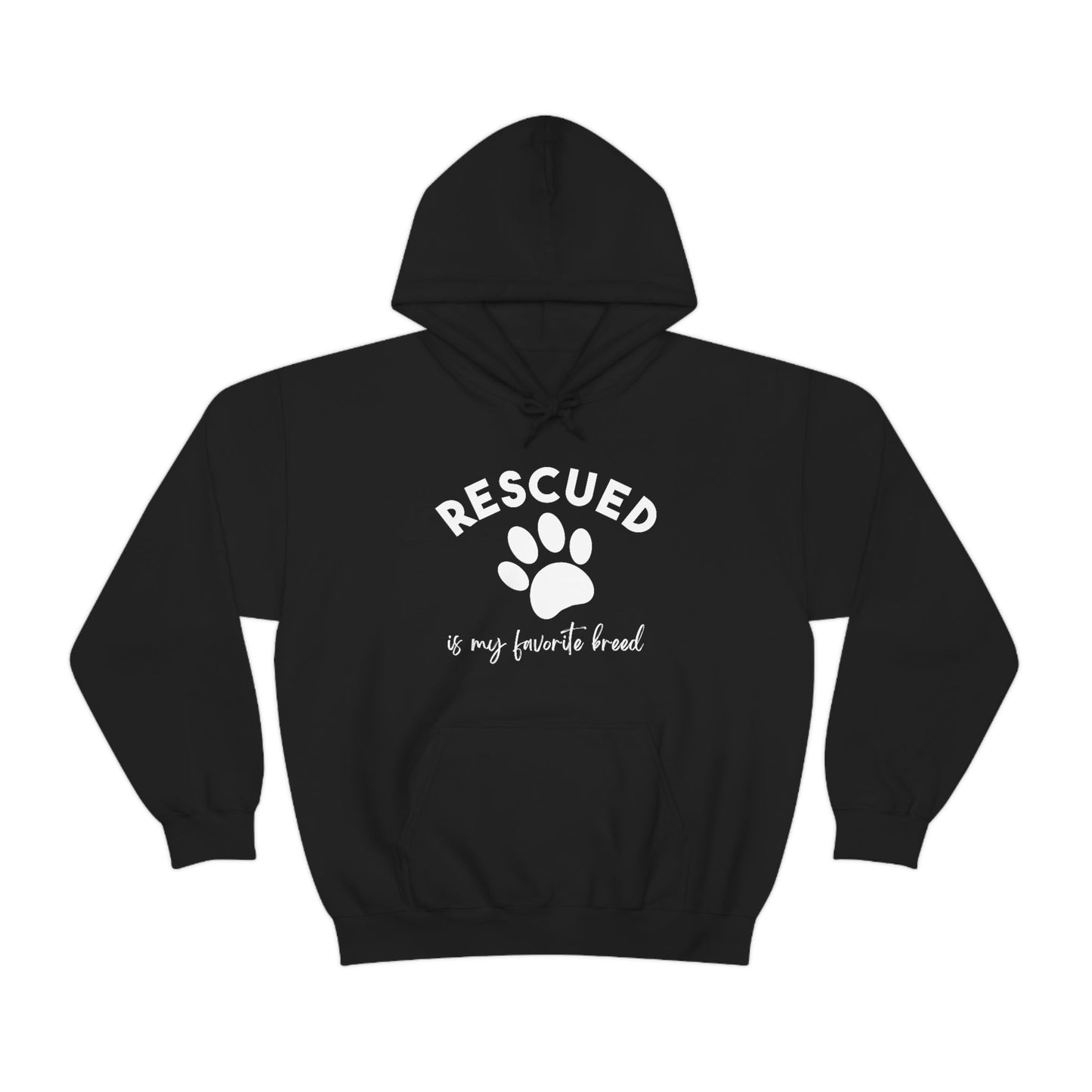 Rescued Is My Favorite Breed Paw | Hooded Sweatshirt - Detezi Designs-31946982838121647898