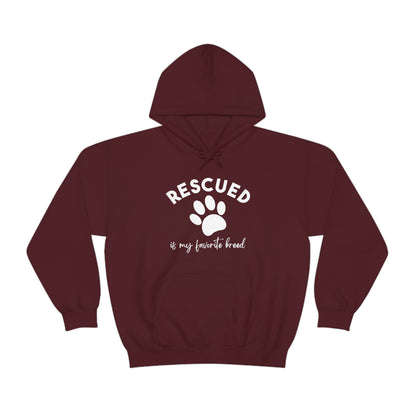 Rescued Is My Favorite Breed Paw | Hooded Sweatshirt - Detezi Designs-63740547852318392132