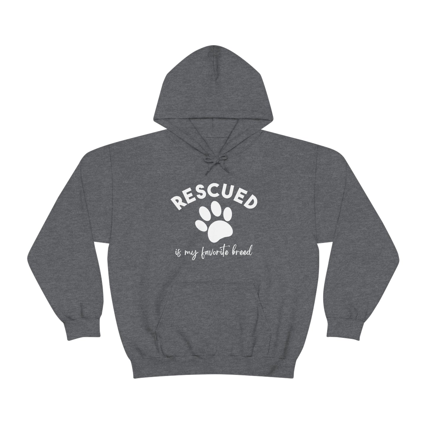 Rescued Is My Favorite Breed Paw | Hooded Sweatshirt - Detezi Designs-73249611913762078497