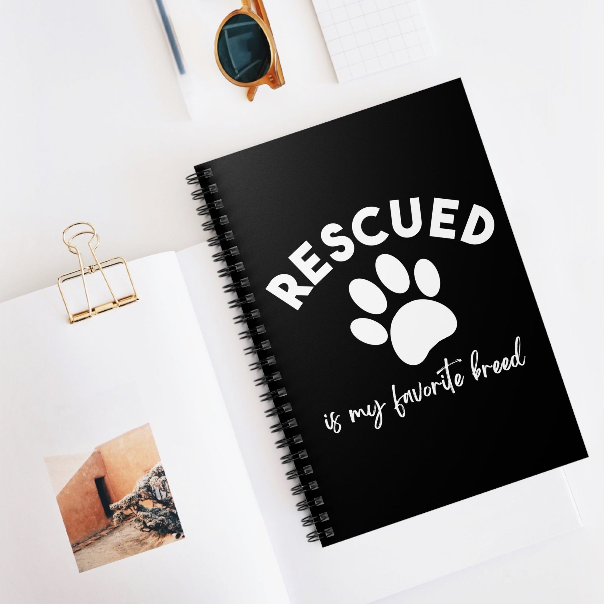 Rescued Is My Favorite Breed Paw | Notebook - Detezi Designs-19047337797028813945