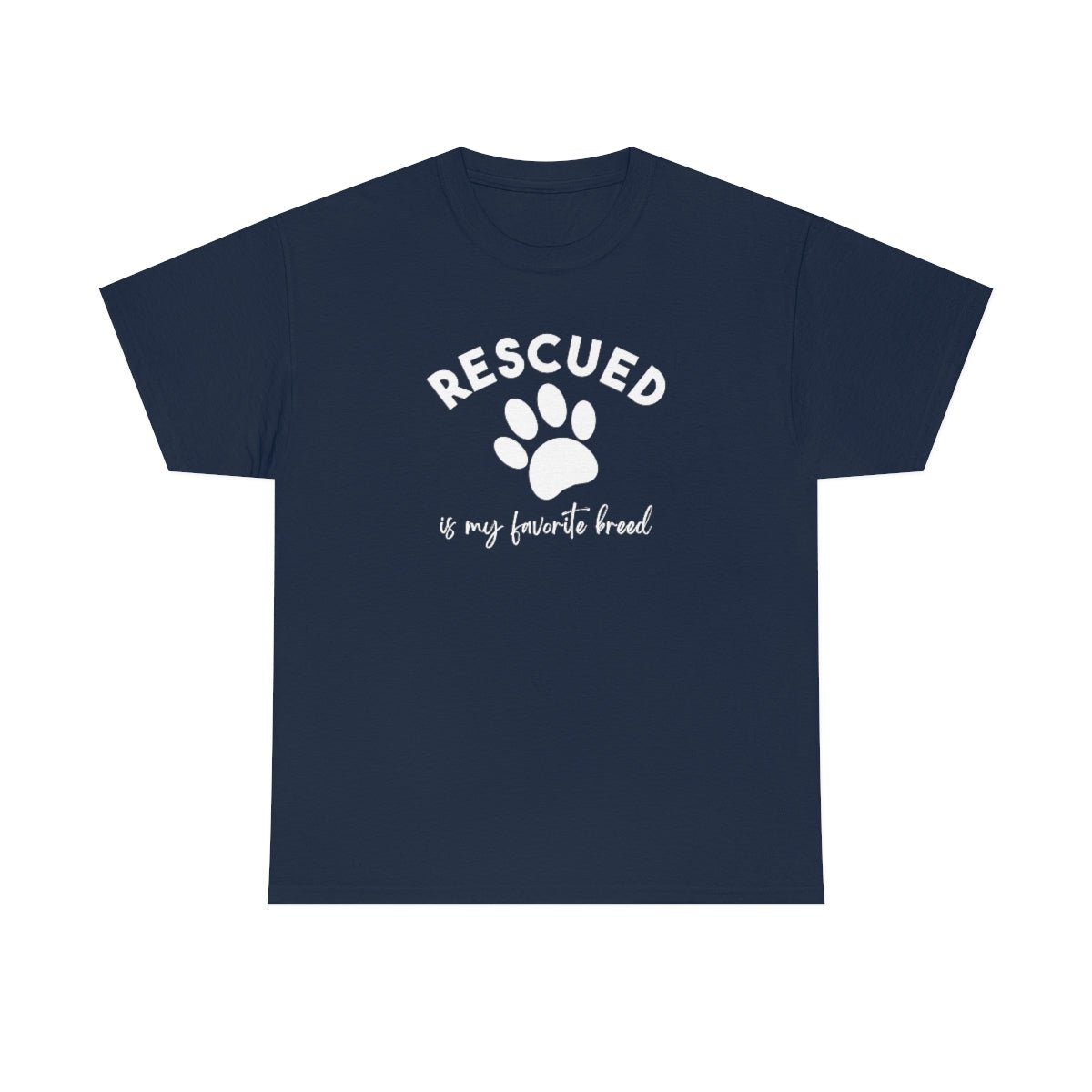 Rescued Is My Favorite Breed Paw | Text Tees - Detezi Designs-12596824783767461115