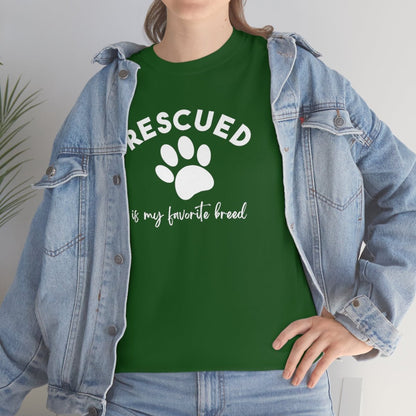 Rescued Is My Favorite Breed Paw | Text Tees - Detezi Designs-12715196993466490645