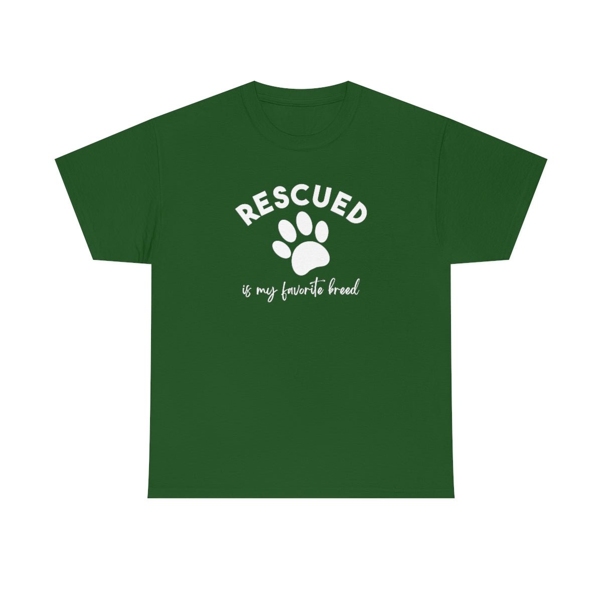 Rescued Is My Favorite Breed Paw | Text Tees - Detezi Designs-12715196993466490645