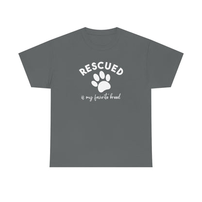 Rescued Is My Favorite Breed Paw | Text Tees - Detezi Designs-13584744210580684343