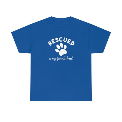 Rescued Is My Favorite Breed Paw | Text Tees - Detezi Designs-15067628678374550007