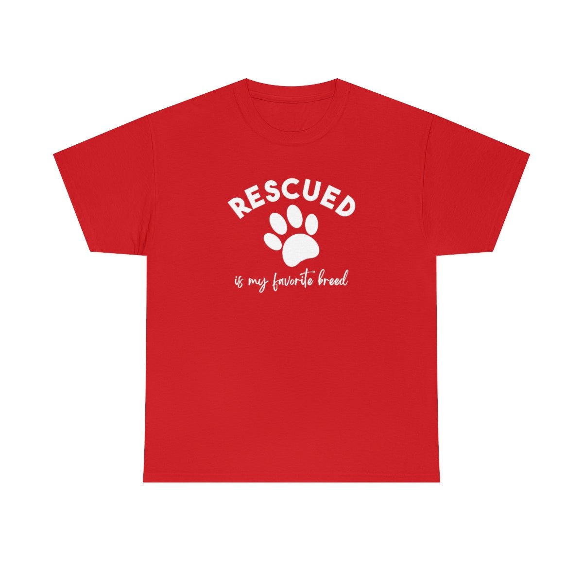 Rescued Is My Favorite Breed Paw | Text Tees - Detezi Designs-15796933944438713498