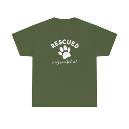 Rescued Is My Favorite Breed Paw | Text Tees - Detezi Designs-19406248059507026142