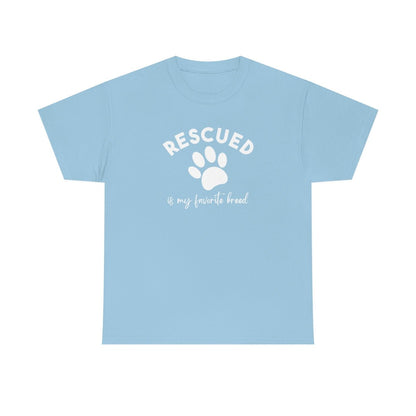 Rescued Is My Favorite Breed Paw | Text Tees - Detezi Designs-25239287463358771193