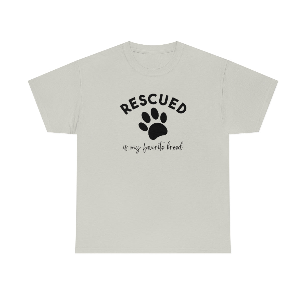 Rescued Is My Favorite Breed Paw | Text Tees - Detezi Designs-25595772363112954410