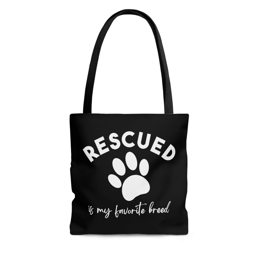 Rescued Is My Favorite Breed Paw | Tote Bag - Detezi Designs-52952220943601155019
