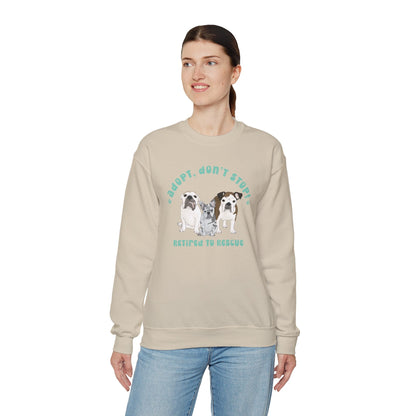 Retired to Rescue | FUNDRAISER | Crewneck Sweatshirt - Detezi Designs-32929623826302078676