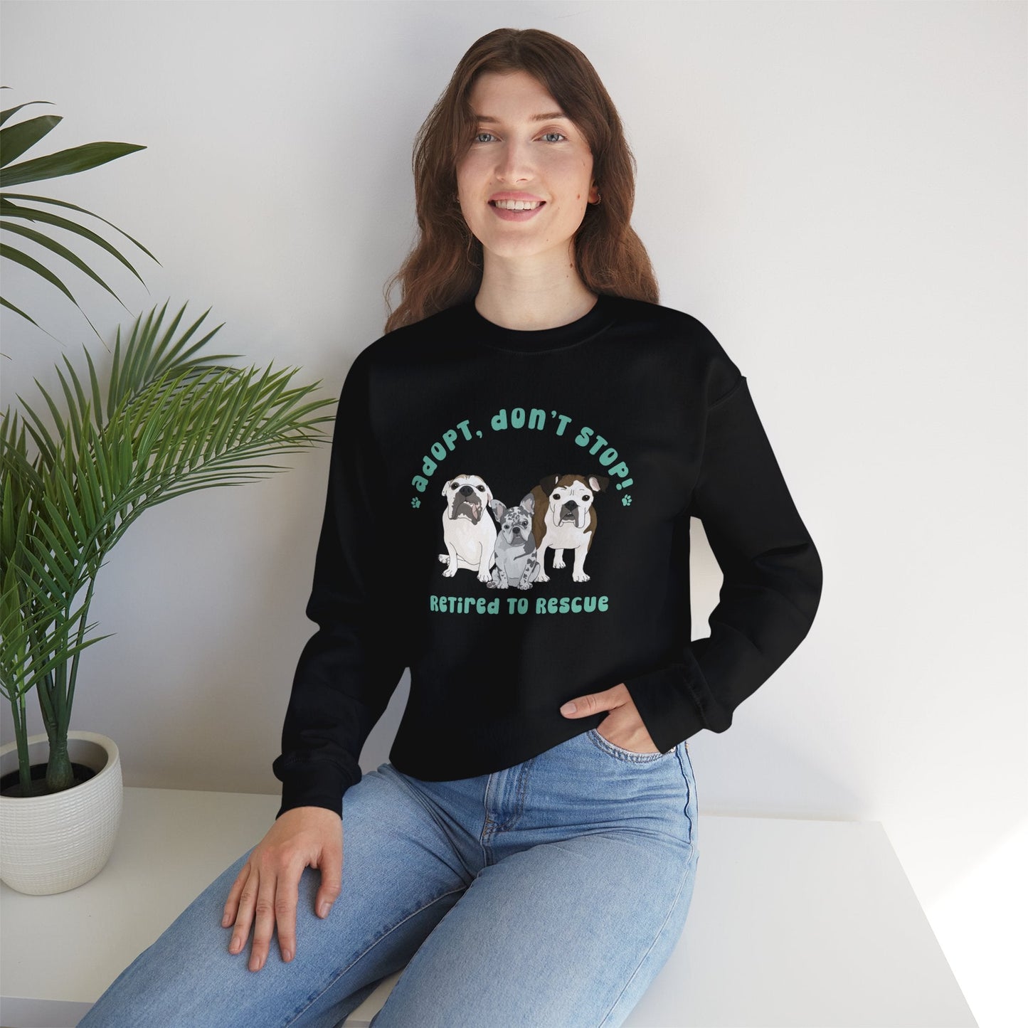 Retired to Rescue | FUNDRAISER | Crewneck Sweatshirt - Detezi Designs-88935114704524730258