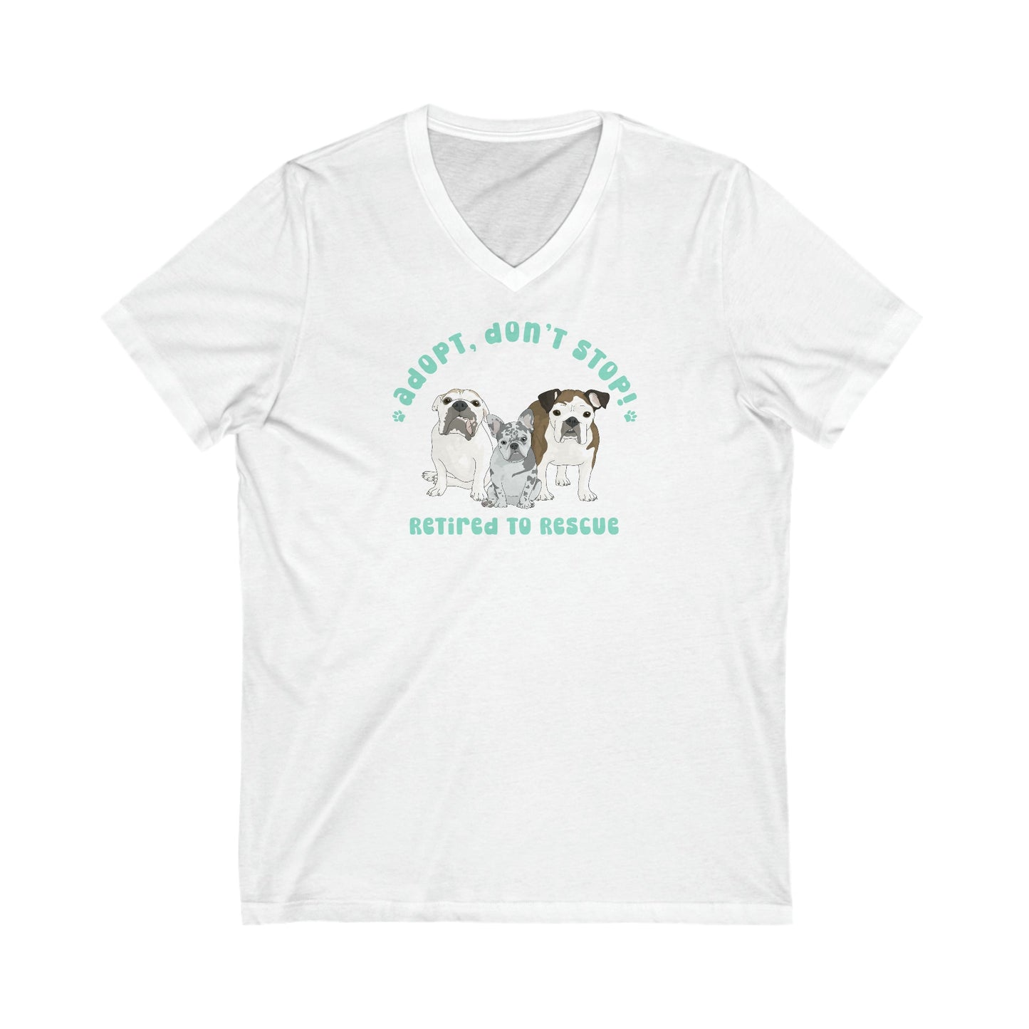 Retired to Rescue | FUNDRAISER | Unisex V-Neck Tee - Detezi Designs-21005016281682110465