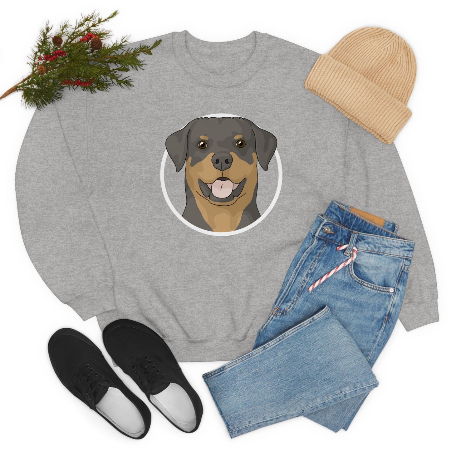 Rottweiler Circle | Crewneck Sweatshirt - Detezi Designs-10353860126588841090