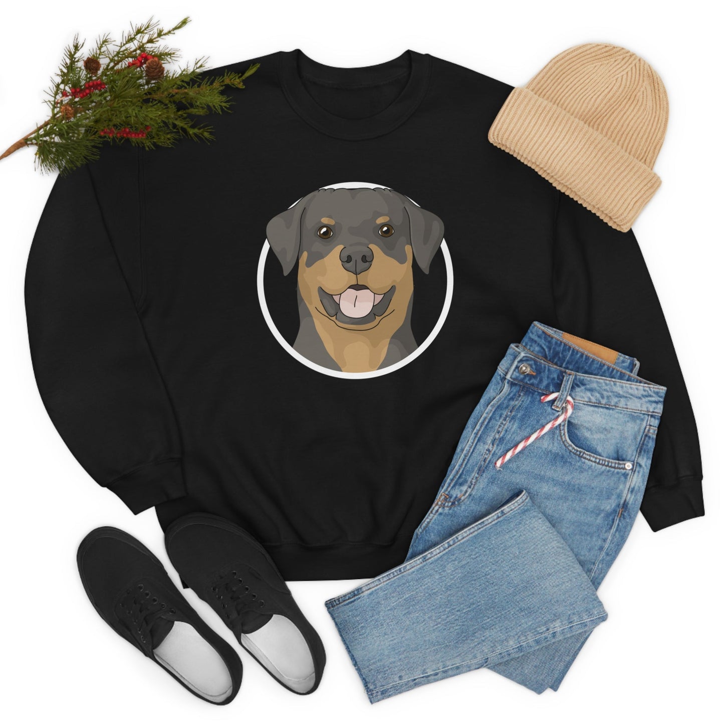 Rottweiler Circle | Crewneck Sweatshirt - Detezi Designs-10353860126588841090