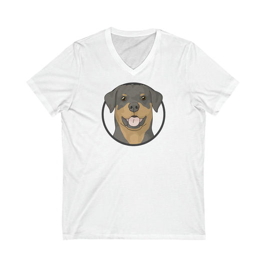 Rottweiler Circle | Unisex V-Neck Tee - Detezi Designs-10855240955947089717