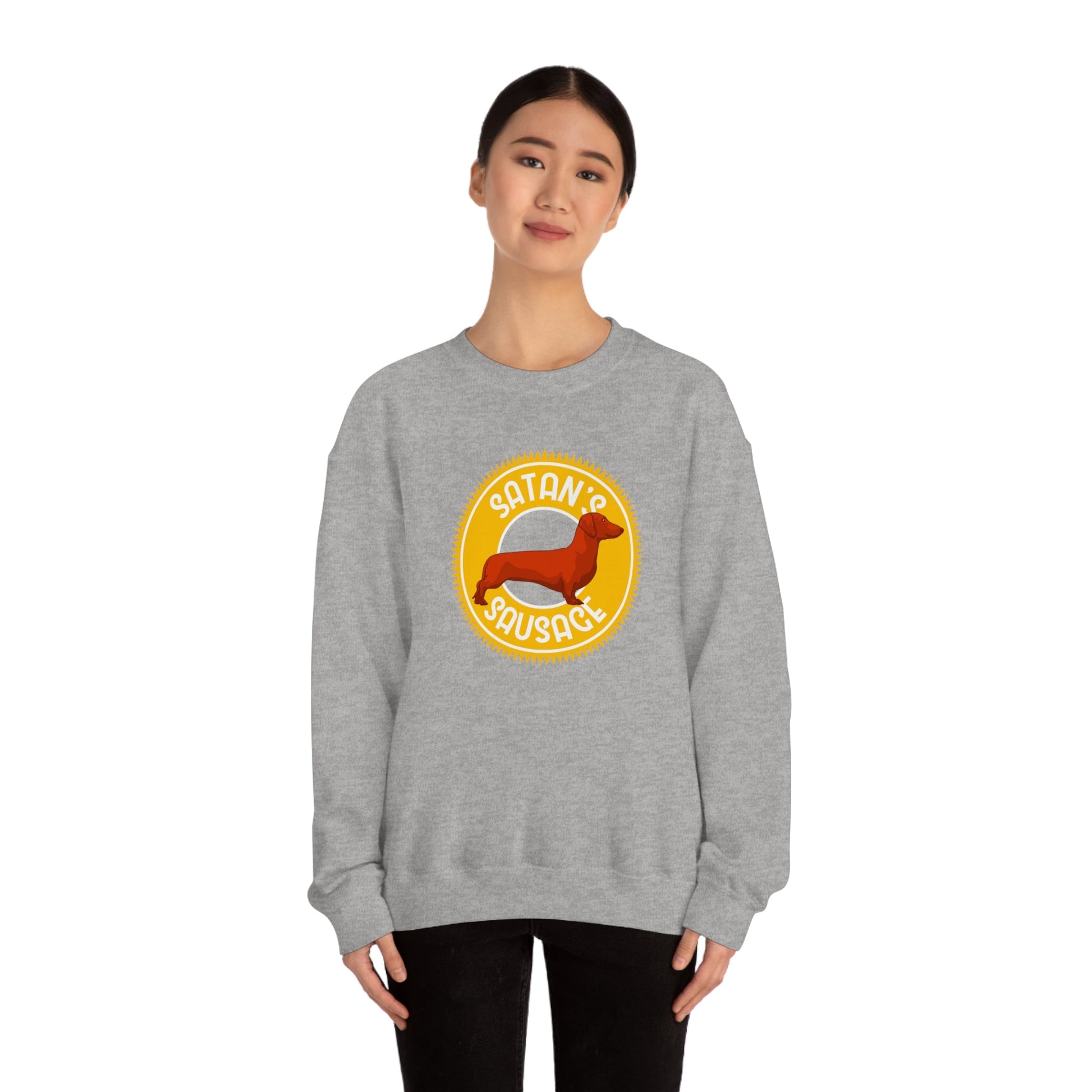 Satan's Sausage | Crewneck Sweatshirt - Detezi Designs-13092150512647904867