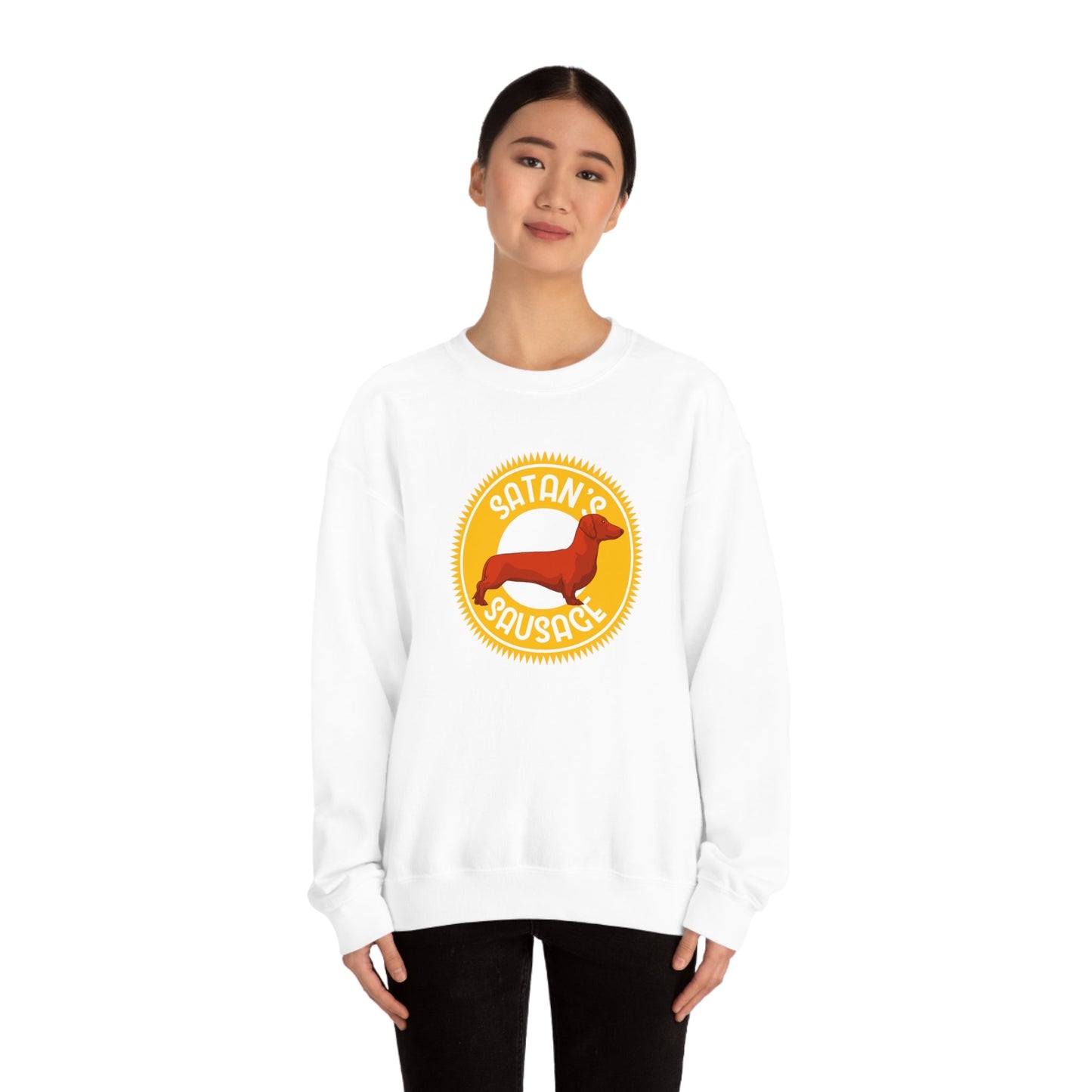 Satan's Sausage | Crewneck Sweatshirt - Detezi Designs-13092150512647904867