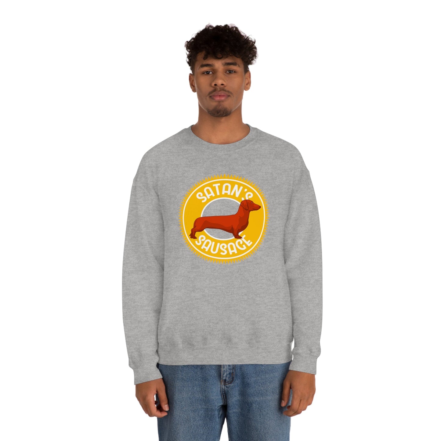 Satan's Sausage | Crewneck Sweatshirt - Detezi Designs-13092150512647904867