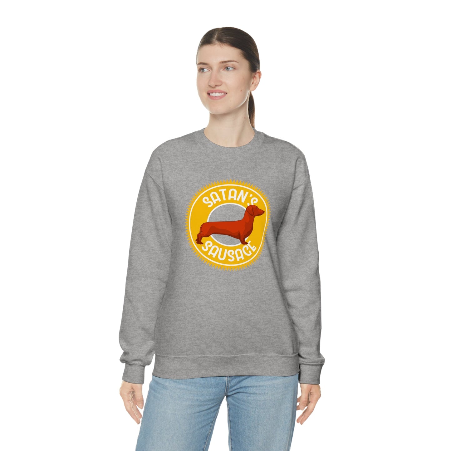 Satan's Sausage | Crewneck Sweatshirt - Detezi Designs-13092150512647904867