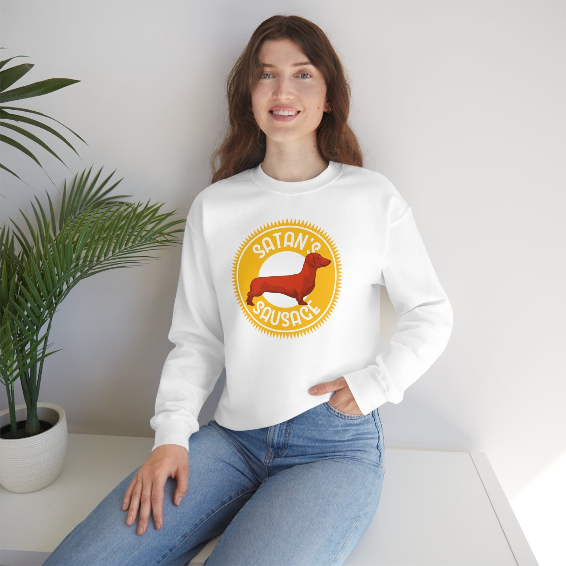 Satan's Sausage | Crewneck Sweatshirt - Detezi Designs-13092150512647904867