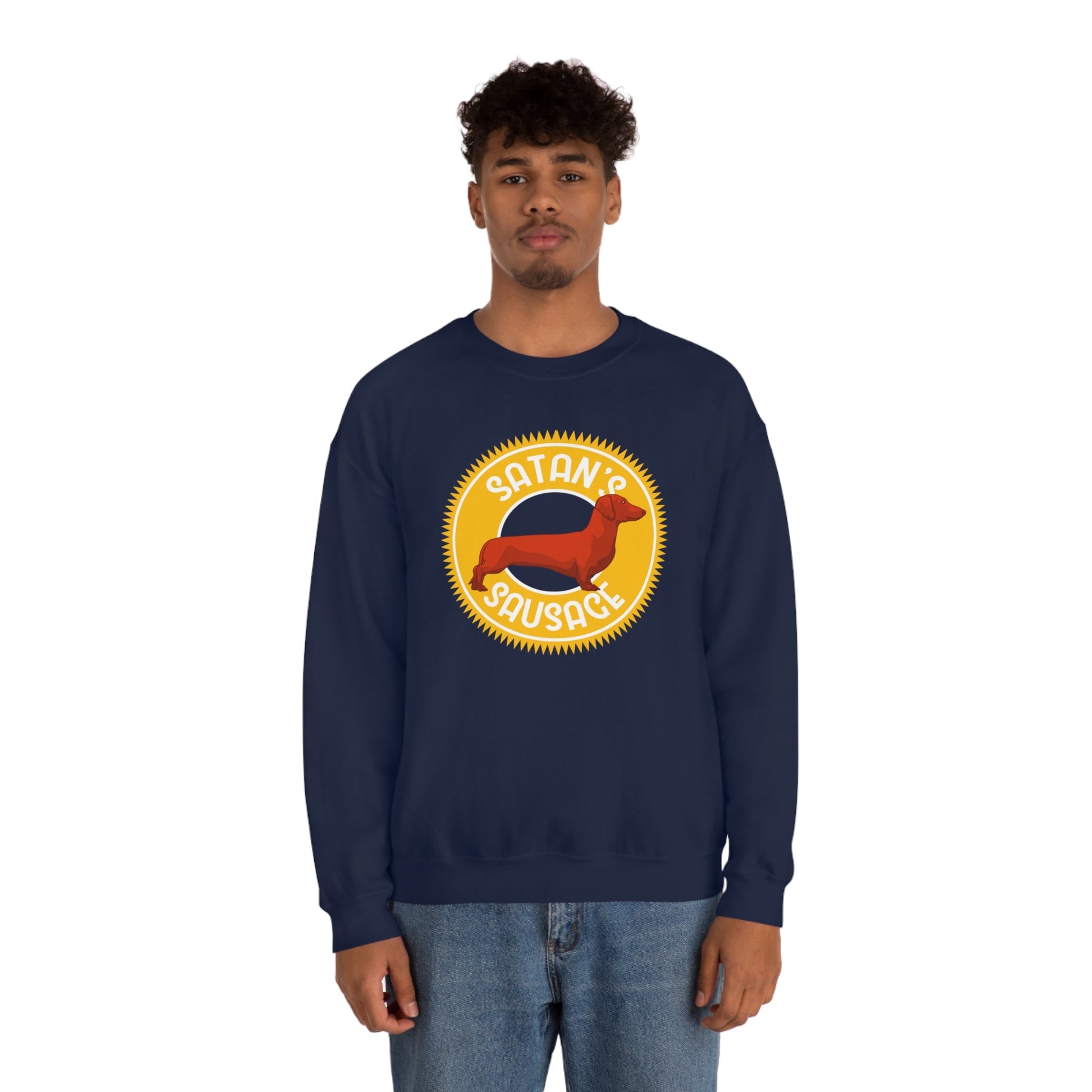 Satan's Sausage | Crewneck Sweatshirt - Detezi Designs-13092150512647904867