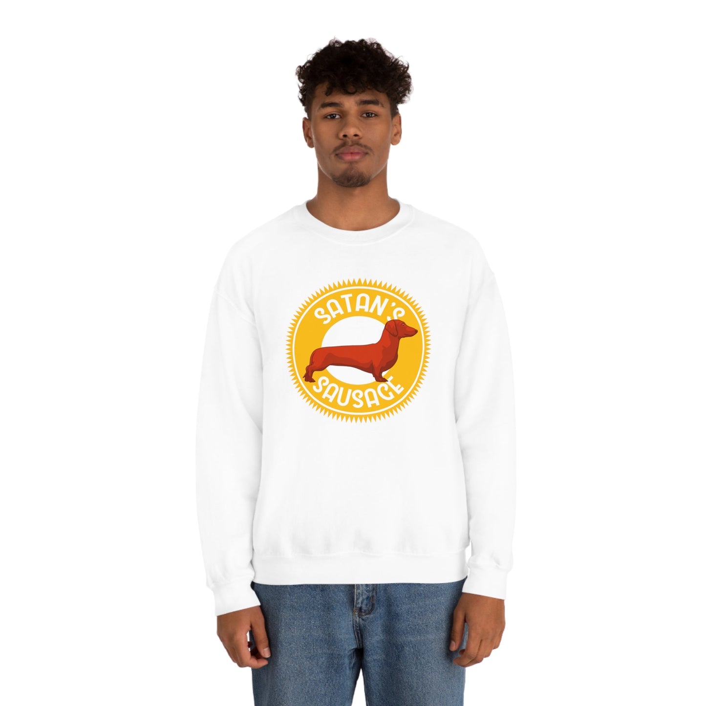 Satan's Sausage | Crewneck Sweatshirt - Detezi Designs-13092150512647904867