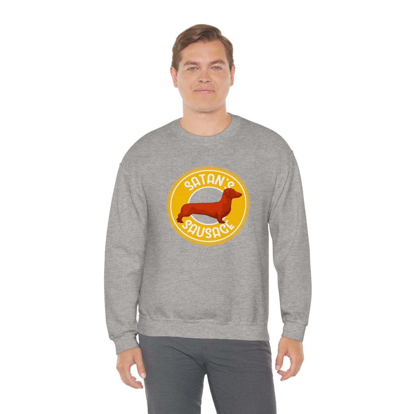 Satan's Sausage | Crewneck Sweatshirt - Detezi Designs-13092150512647904867