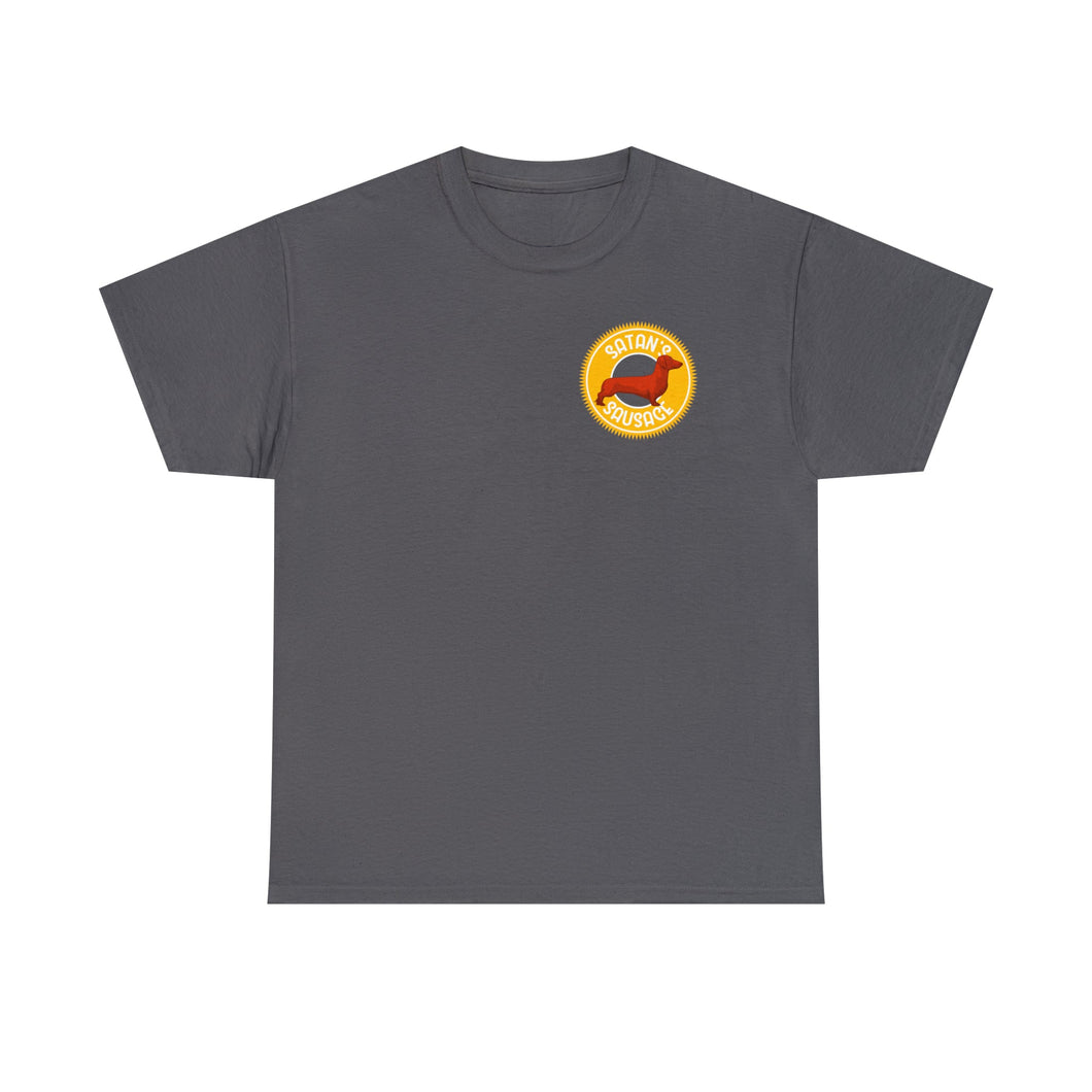 Satan's Sausage | Pocket Print | T-shirt - Detezi Designs-16748809256154777556