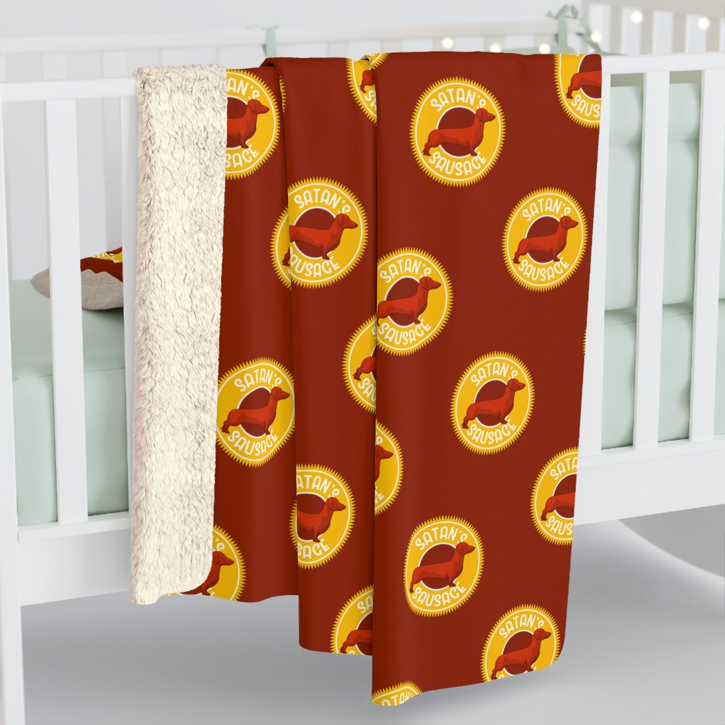 Satan's Sausage | Sherpa Fleece Blanket - Detezi Designs-13221963423089536705