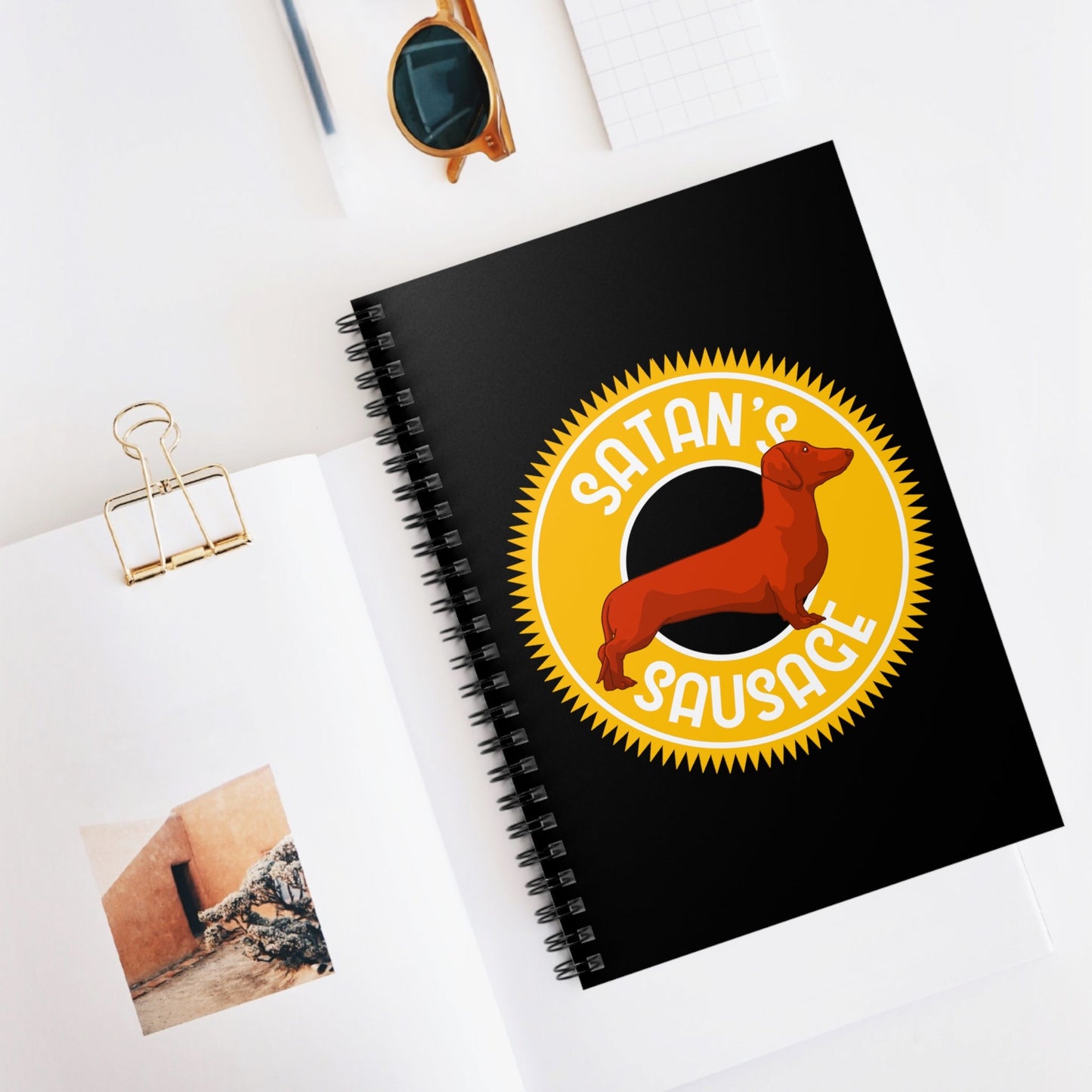 Satan's Sausage | Spiral Notebook - Detezi Designs-24122447741664724449