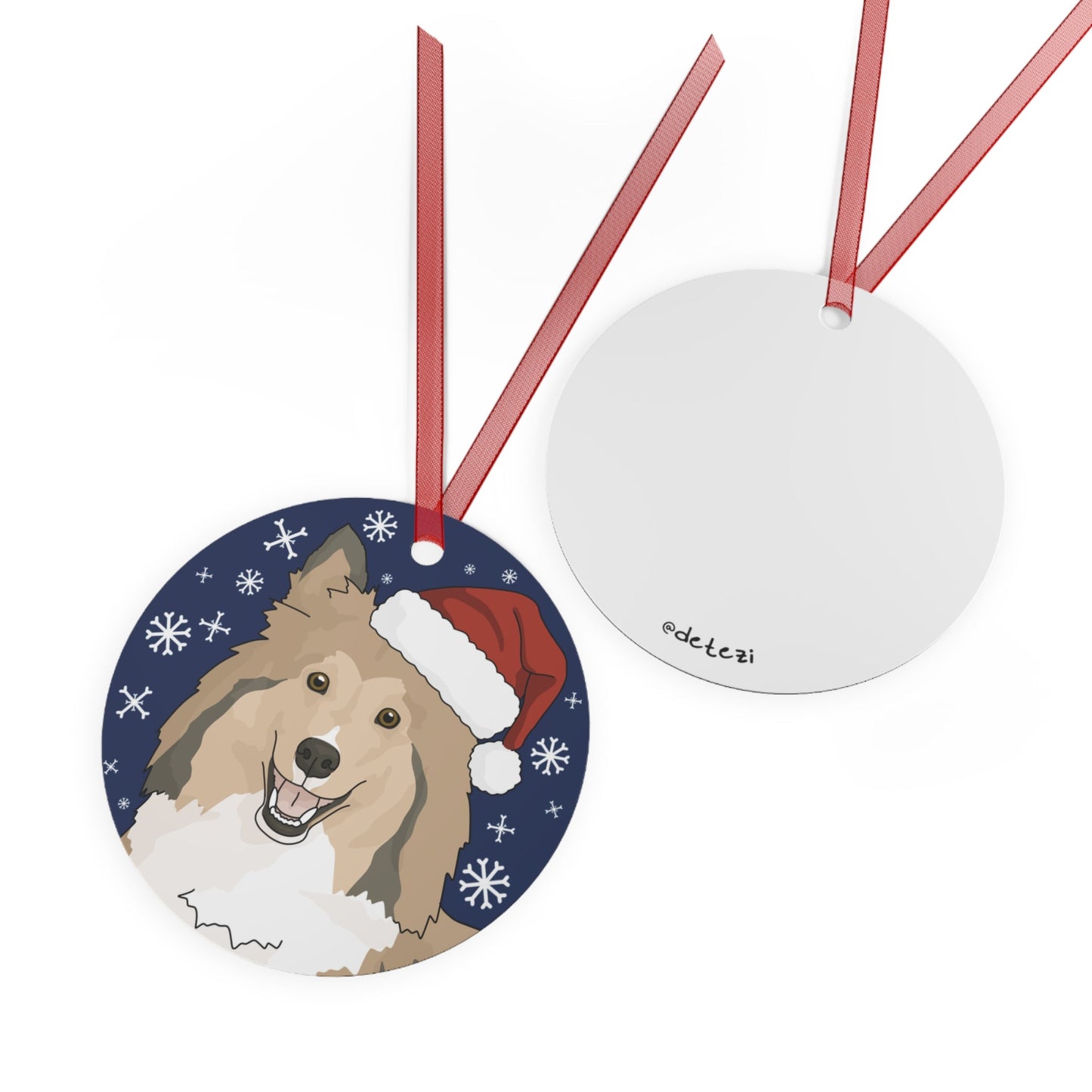 Shetland Sheep Dog | 2023 Holiday Ornament - Detezi Designs-31349065181148400689