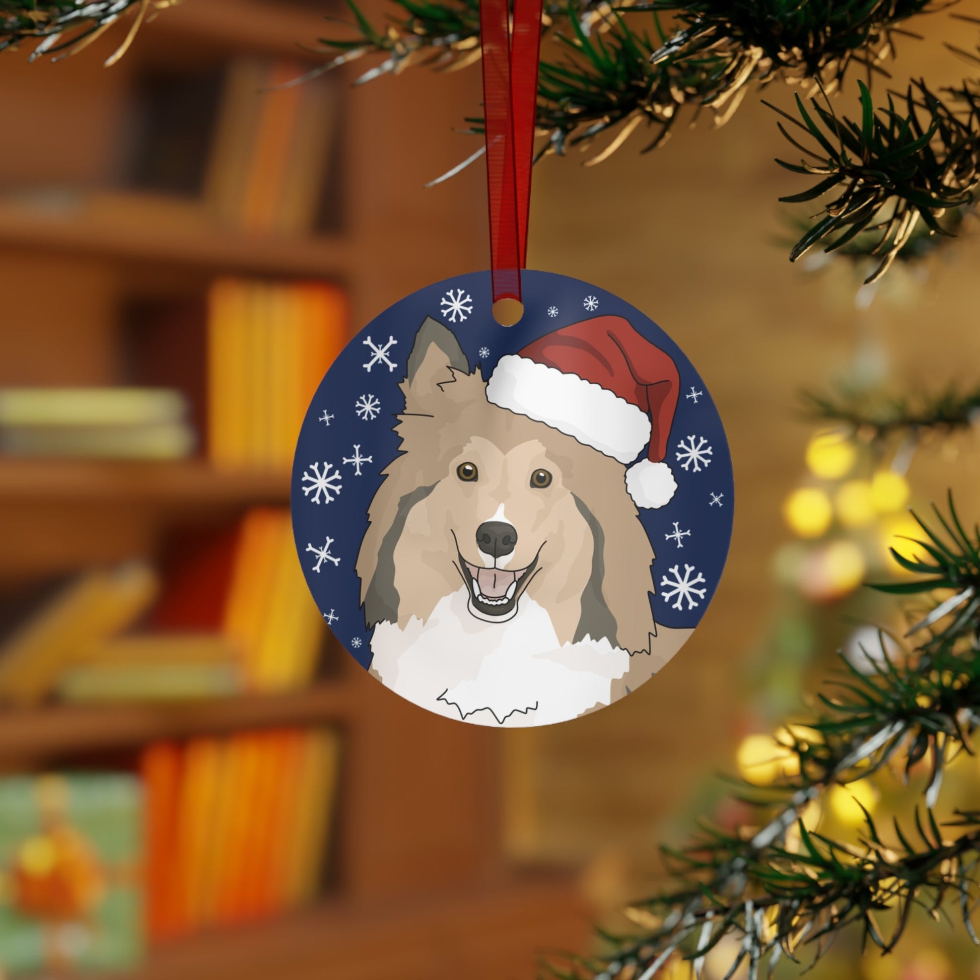 Shetland Sheep Dog | 2023 Holiday Ornament - Detezi Designs-31349065181148400689