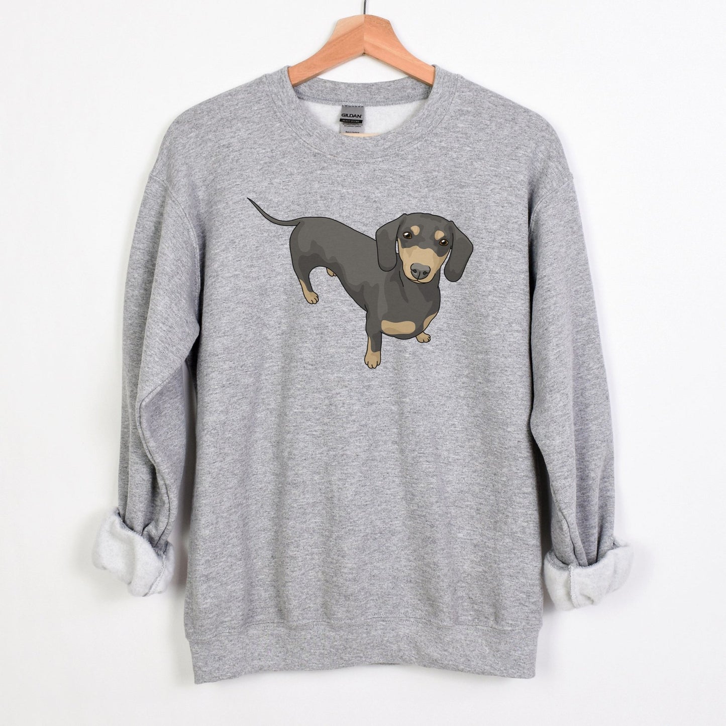 Short Hair Dachshund | Crewneck Sweatshirt - Detezi Designs-15530628743988939113