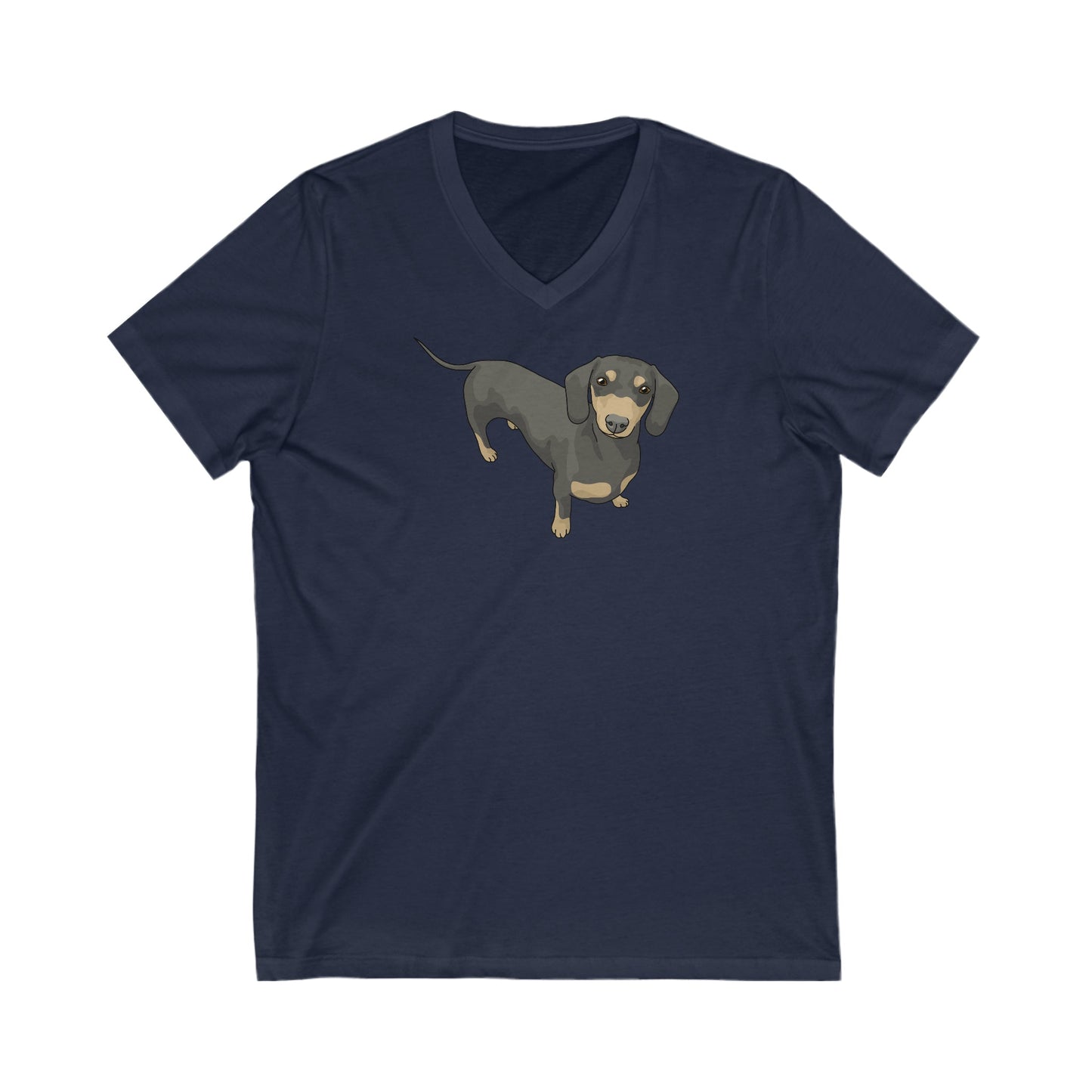 Short Hair Dachshund | Unisex V-Neck Tee - Detezi Designs-28291298681867991828