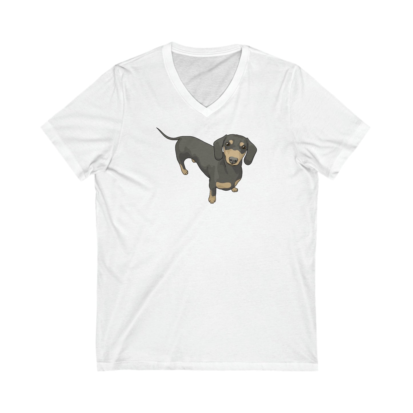 Short Hair Dachshund | Unisex V-Neck Tee - Detezi Designs-29293525616137142541