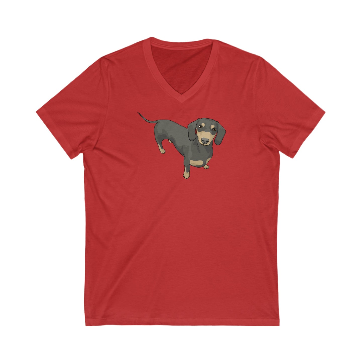 Short Hair Dachshund | Unisex V-Neck Tee - Detezi Designs-34503735019279862458